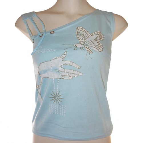 GIRLS STRAPPY SHOULDER TOP WITH BUTTERFLY HAND DESIGN SIZE 5YR OLD