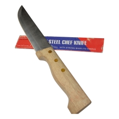 CHEFS KNIFE WITH NATURAL WOODEN HANDLE