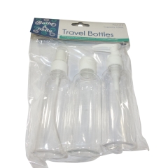 PVC TRAVEL BOTTLES  3PK ASST