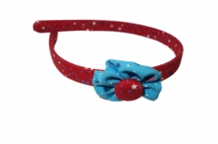Girls Head Band With Happy  bow rose