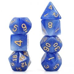 blue and white galaxy dice