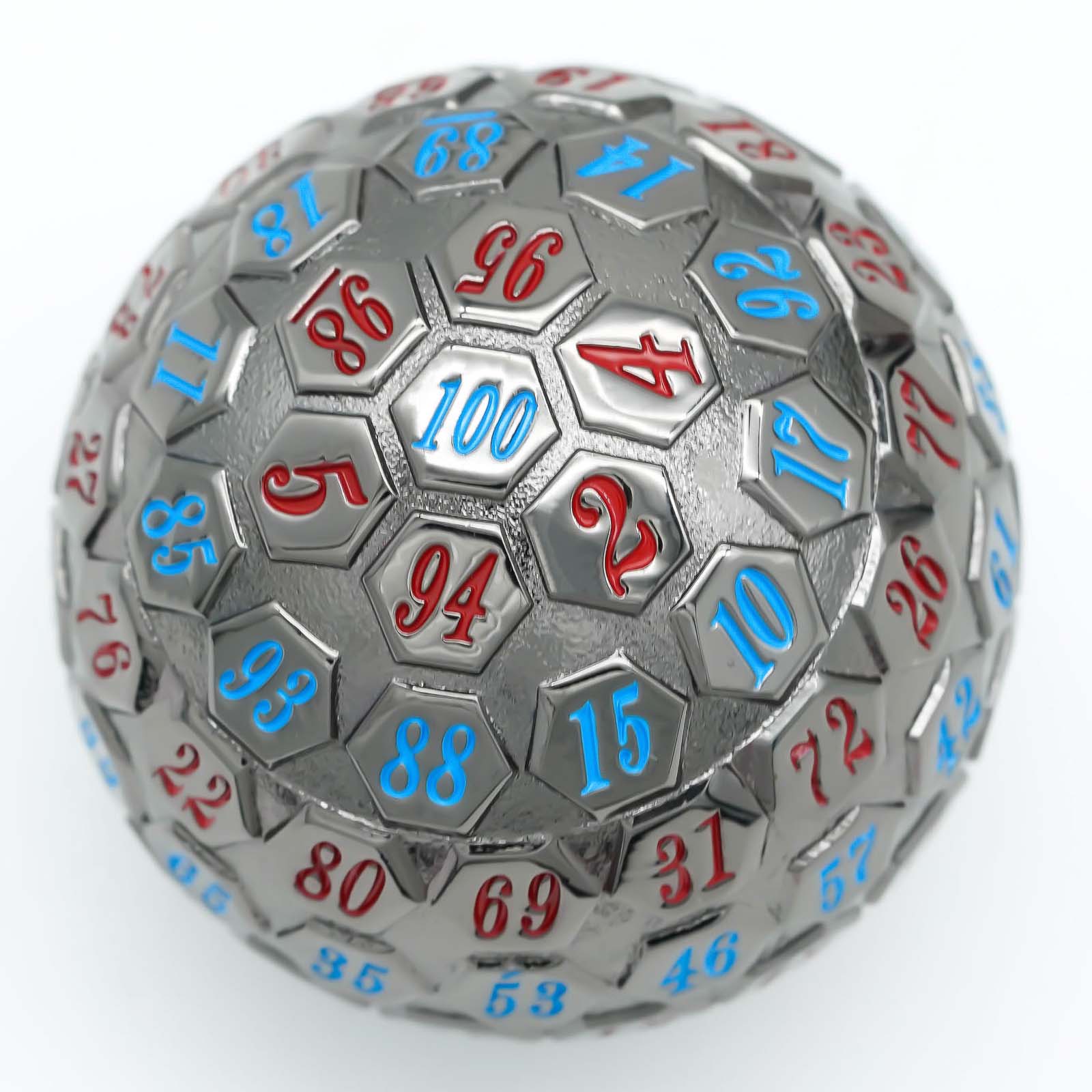 D100 Polyhedral Metal DND Dice With Box