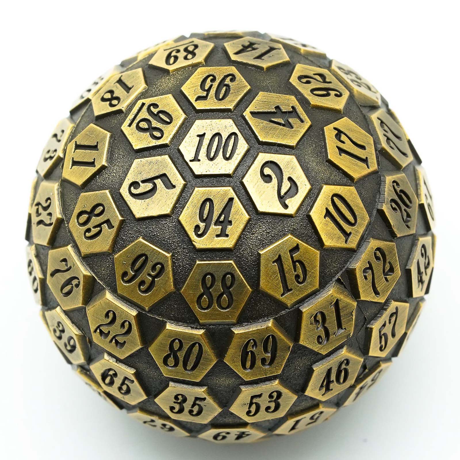 D100 Polyhedral Metal DND Dice With Box