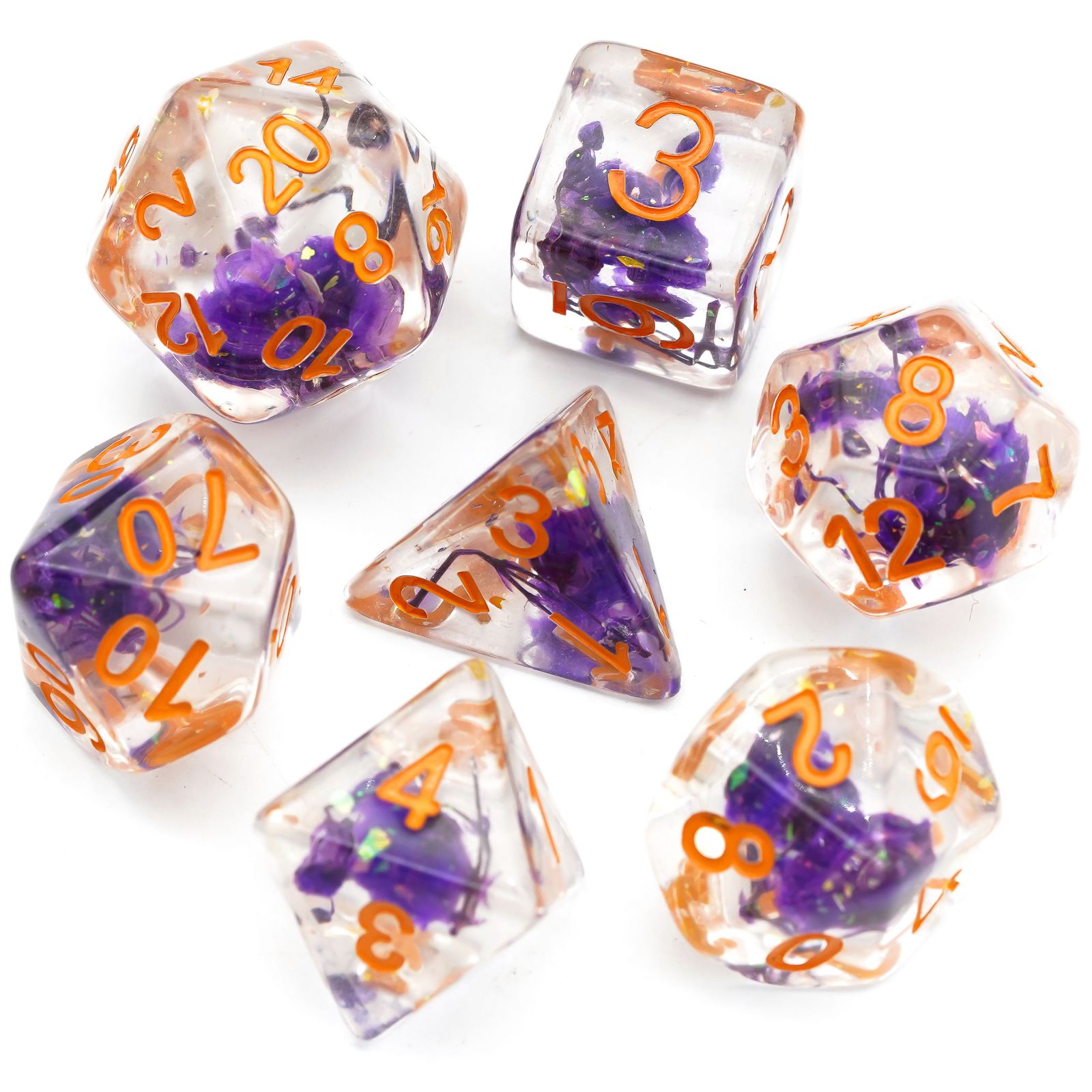 Full Set Flowers bloom Resin Dice Set With Bag
