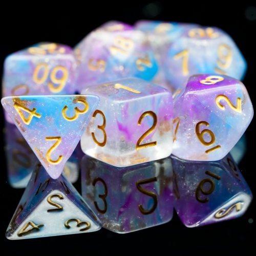 Swirl Chameleon Resin Dice Set With Bag