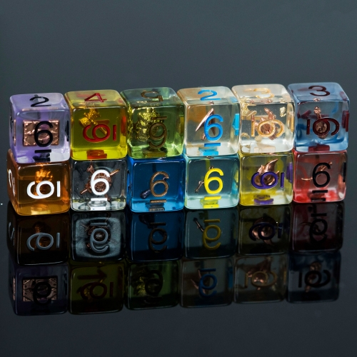 12 Character Weapon Resin Dice Set With Bag