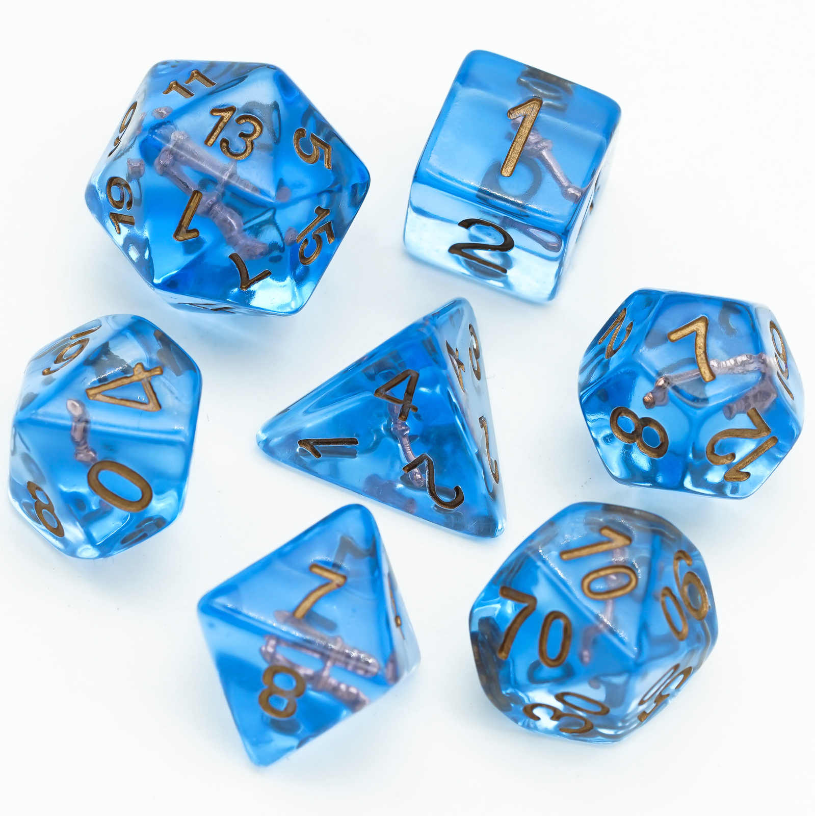 Full Set 12 character weapon Resin Dice Set With Bag