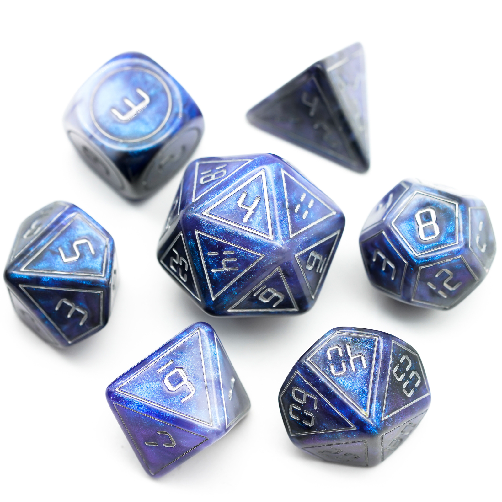 Full Set Electronic Clock Resin DND Dice With Bag