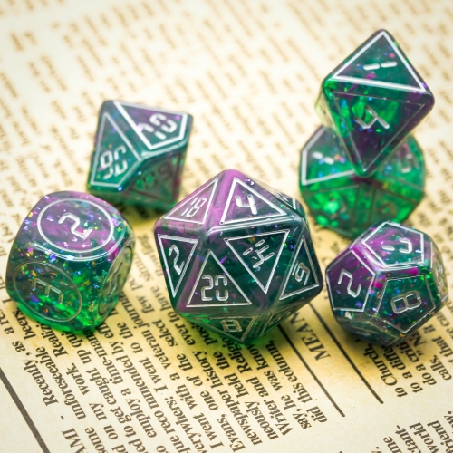 Electronic Clock Resin DND Dice Set With Bag