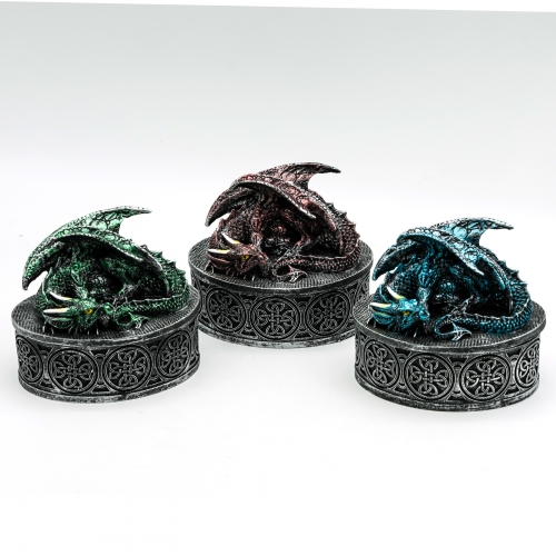 Dragon Sculpture Retro Design Resin Dice Box