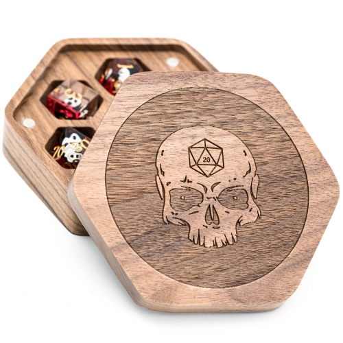 Walnut Hexagonal Wooden Dice Box