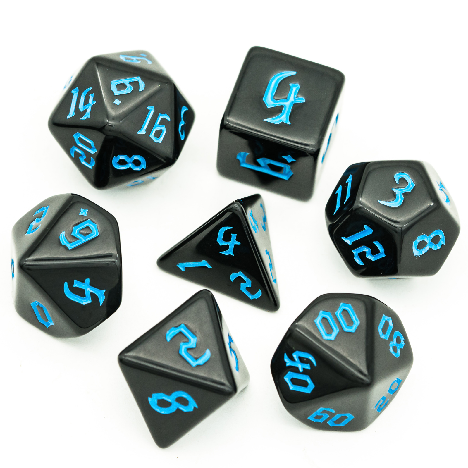 Cool Black Acrylic Dice Set With Bag