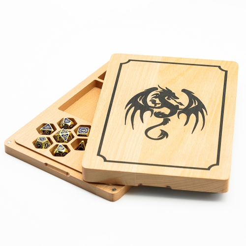 2 in 1 Rectangular Wooden Dice Box