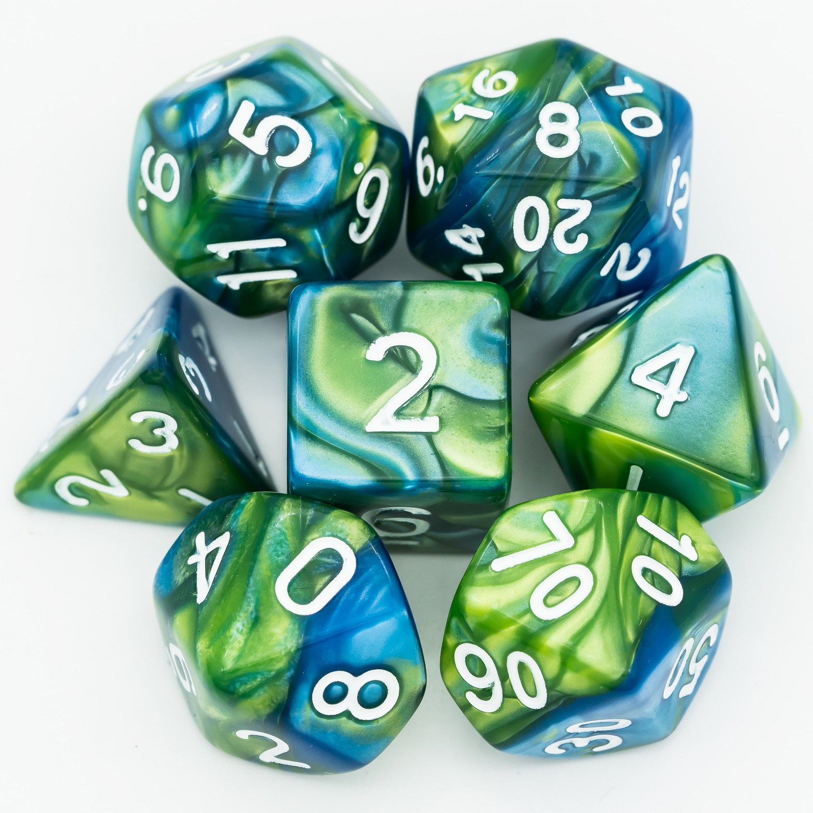 Mixed Color Pearl Texture Acrylic Dice Set