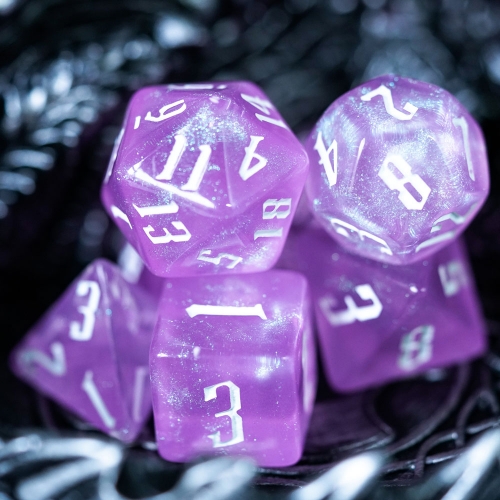 Monochrome Glitter Acrylic Dice Set