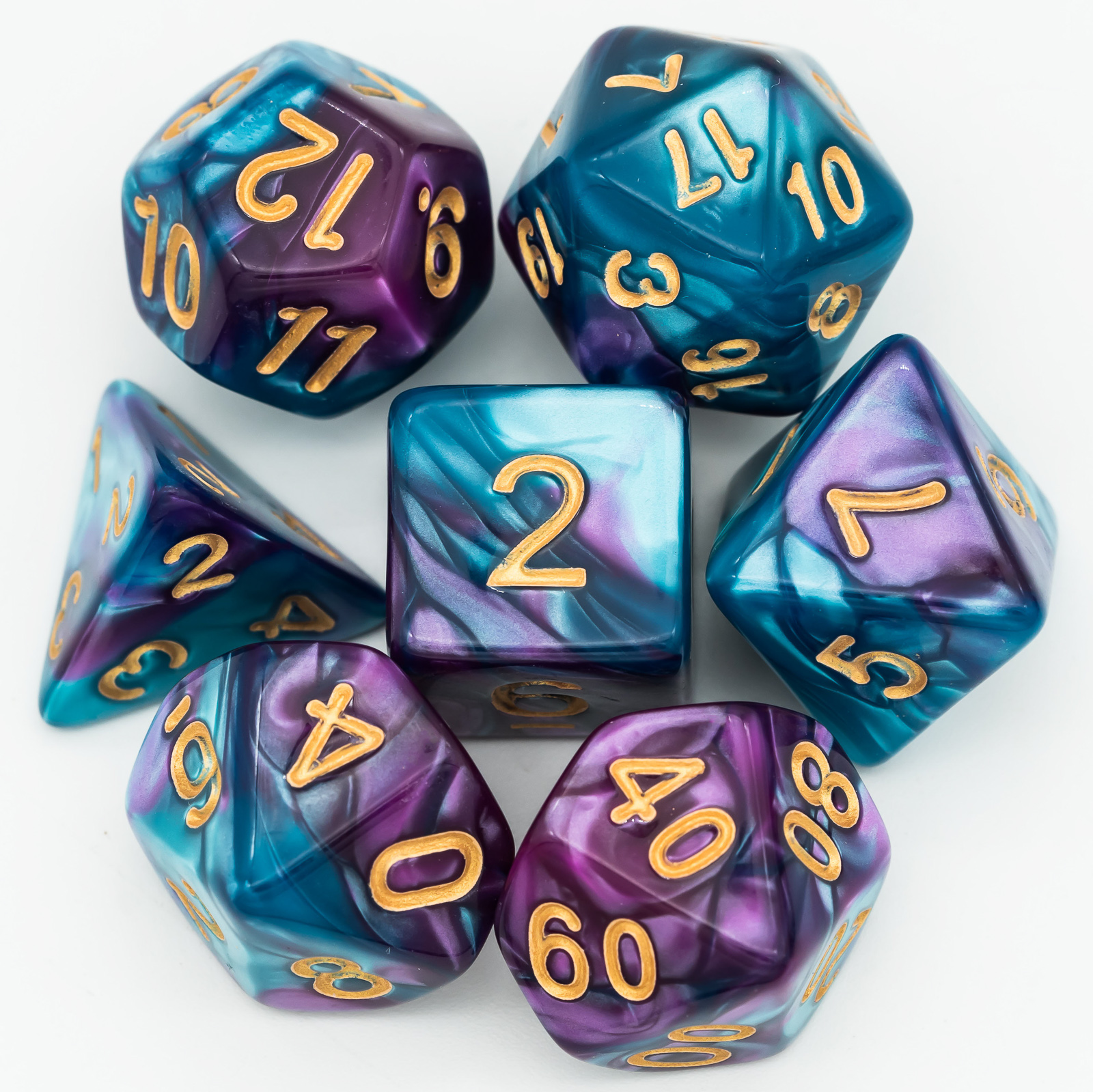 Mixed Color Pearl Texture Acrylic Dice Set