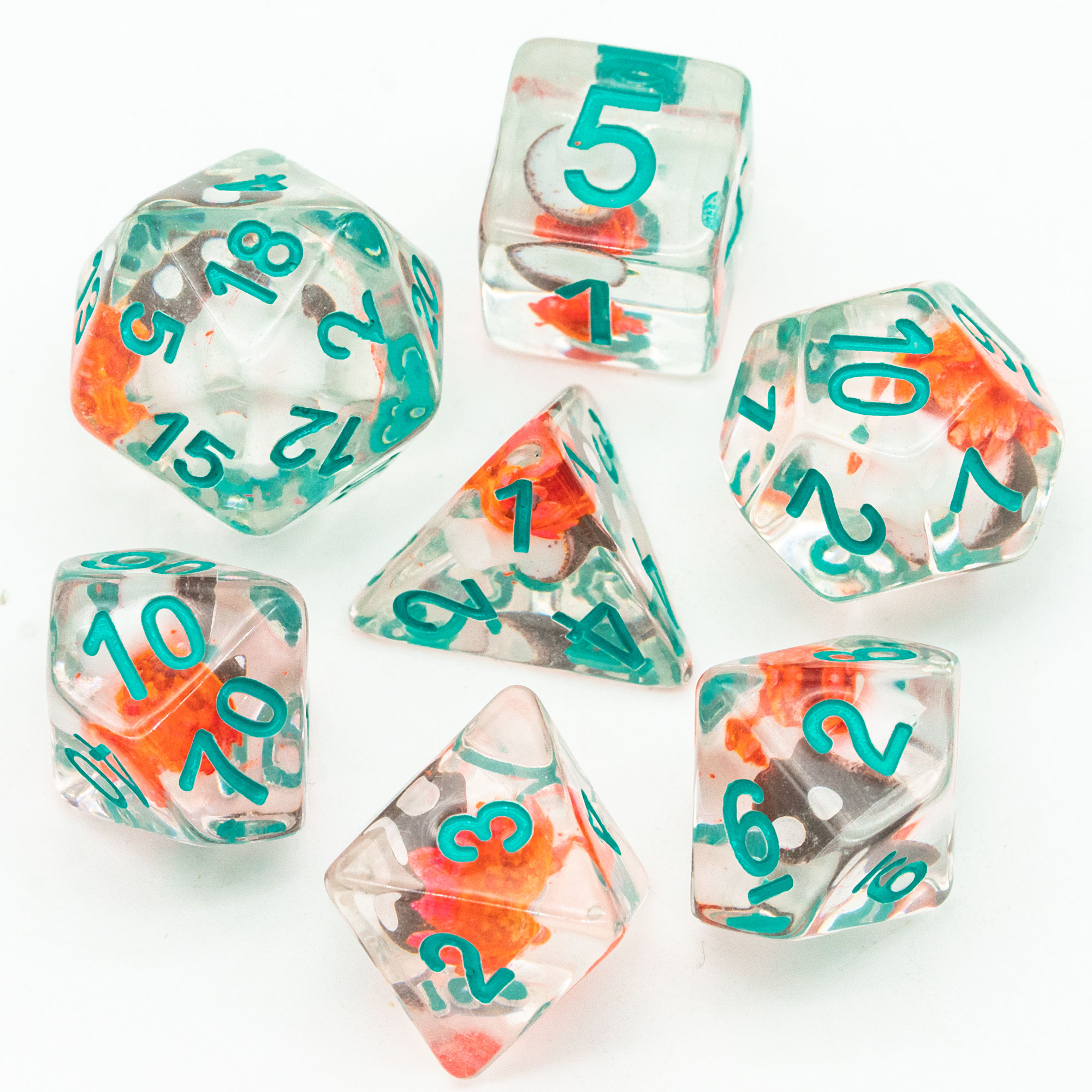 Full Set Mushroom theme Resin Dice Set With Bag