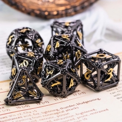 Cusdie Hollow Metal Bone D&D Dice Set, 7 PCs DND Dice, Polyhedral Dice Set, for Role Playing Game MTG Pathfinder