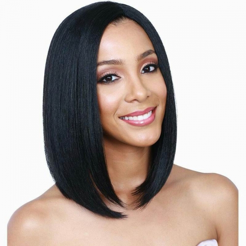 Women's Short Straight synthetic wig-Black
