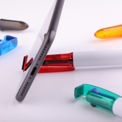 Multi Color Cell Phone Stand Pen with Screen Cleaner