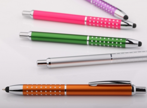 Bling Stylus Ballpoint Pen with Aluminium Grip.