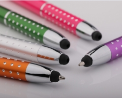 Bling Stylus Ballpoint Pen with Aluminium Grip.