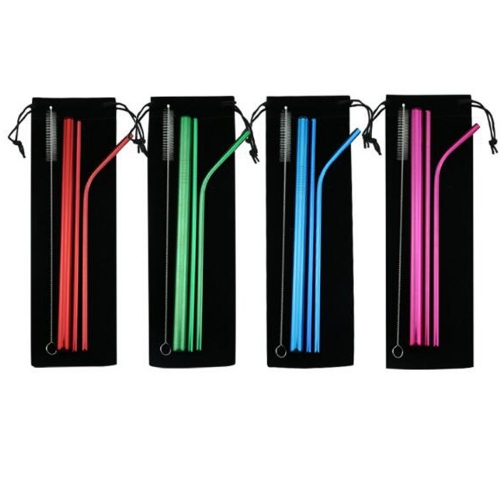 4pcs Stainless Steel Straw Set