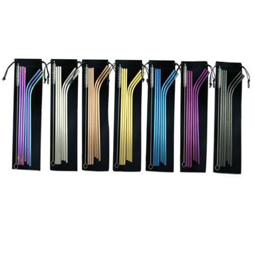 7PCS Stainless Steel Straw Set