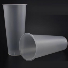 Economy Plastic Cup with Straw Slotted Lid