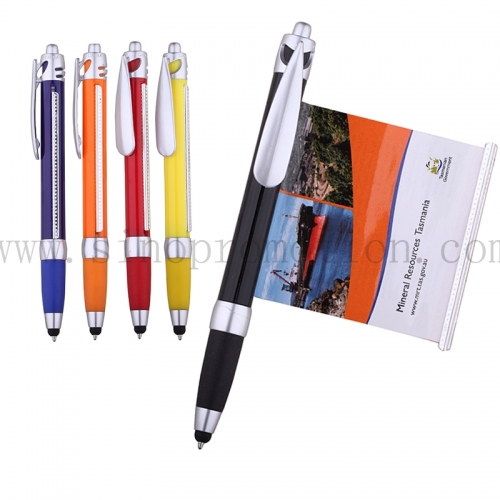 Custom Calendar banner Pen Retractable Banner Message Pen Flyer Pen With  Logo print private company logo information flag pen