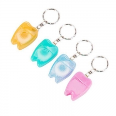 Tooth Shaped Dental Floss Key Chain