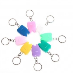 Tooth Shaped Dental Floss Key Chain