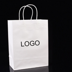 Kraft Paper White Shopping Bag