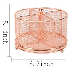 Rose Gold Desk Organizer Rotating