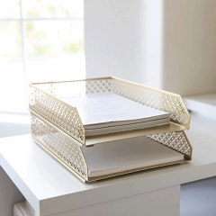 Rose Gold 2 Tier File Tray