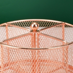 Rose Gold Desk Organizer Rotating