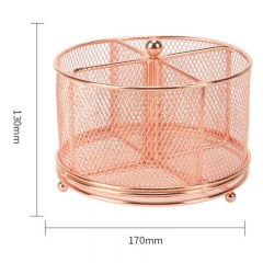 Rose Gold Desk Organizer Rotating