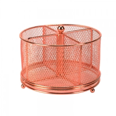 Rose Gold Desk Organizer Rotating