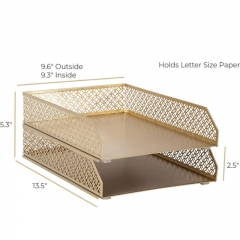 Rose Gold 2 Tier File Tray