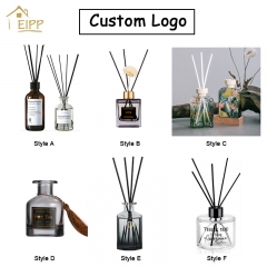 Custom logo Packaging Caps 125ml 250ml Clear Empty Luxury Aroma Reed Diffuser Aromatherapy Glass Bottles With Box for Home Decor