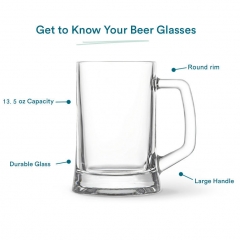 Beer Steins Mugs Tankards Set with Handles Lead Free Custom Logo Drinkware Juce Glass Cup Sublimation Glass CLASSIC Modern Party