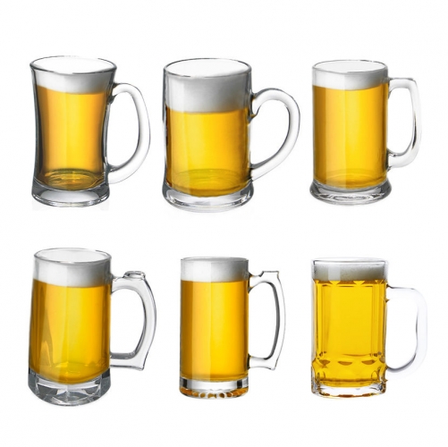 Beer Steins Mugs Tankards Set with Handles Lead Free Custom Logo Drinkware Juce Glass Cup Sublimation Glass CLASSIC Modern Party