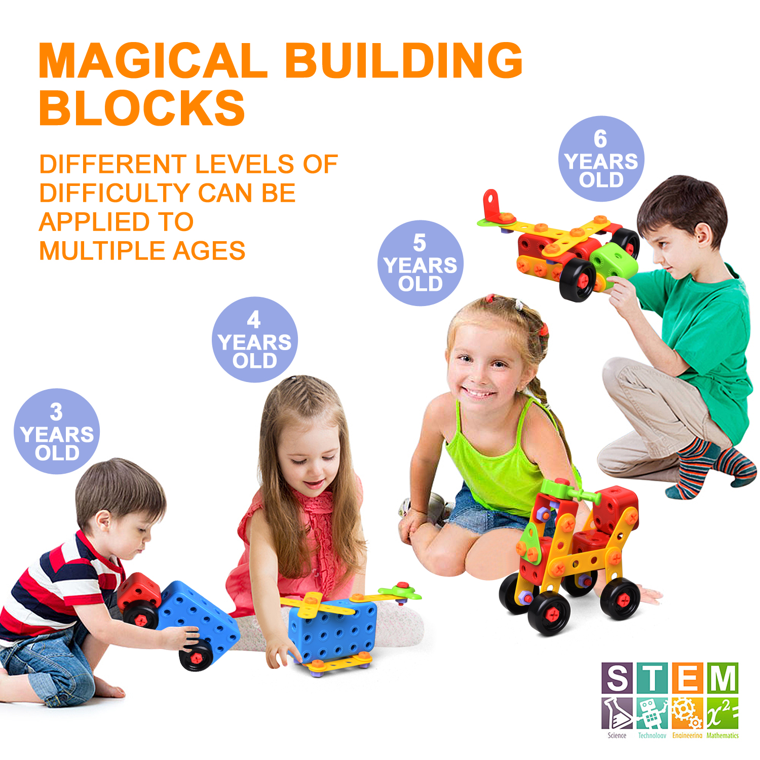 Lukat Building Blocks Toy for 3 4 5 6 7 years/Girls/Boys/Children 110 Piece 