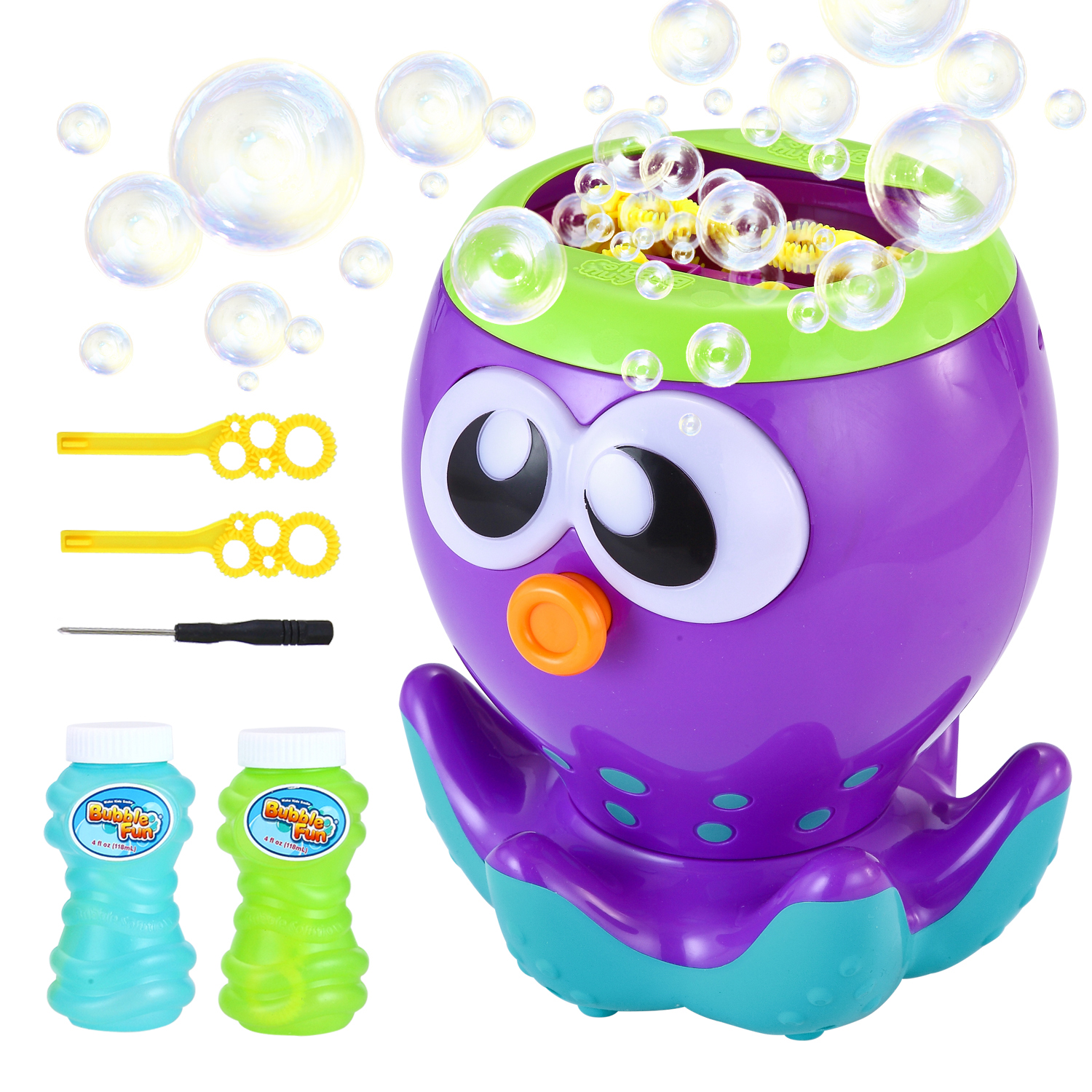 Kids Childrens Octopus Bubble Machine Blower Solution Birthday Party Bubbles Toy 