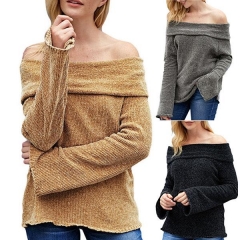 Strapless Long Sleeve Knit Sweater