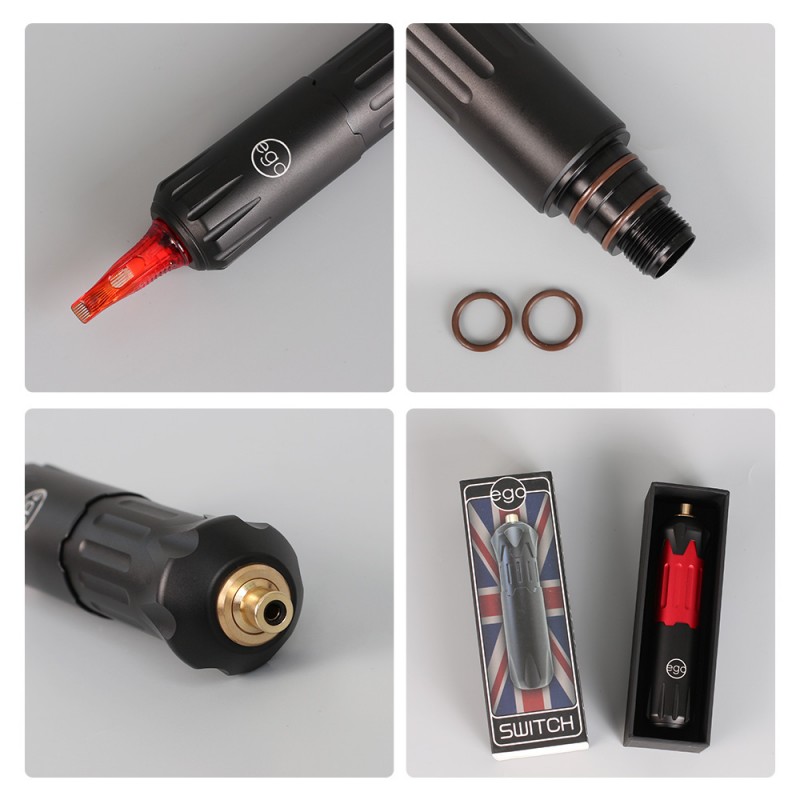 Ego Rotary Tattoo Machine Switch Pen Style Machine RCA Connect (Red)