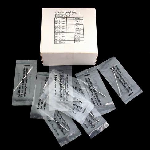 Sterilized 2" Body Piercing Needles -BOX OF 100