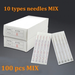 100Pcs Pre-made 10 types MIX Sterilized Tattoo Needles Tattoo Needles Factory Wholesaler Tattoo Needles Factory Wholesaler