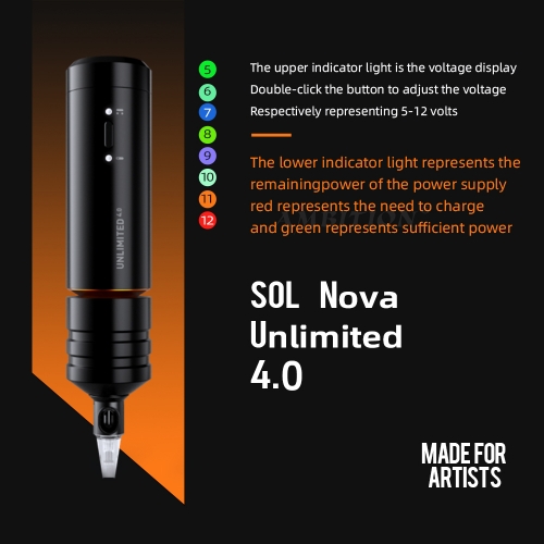 High Quality Sol Nova Unlimited Wireless Tattoo Pen Machine For Tattoo Artist Body Art