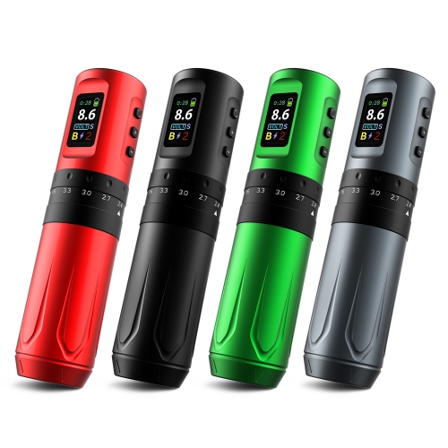 Wireless Tattoo Pen Machine with 2.4-4.2mm Strokes Changeable With 1500mAh Digital LED Display Battery